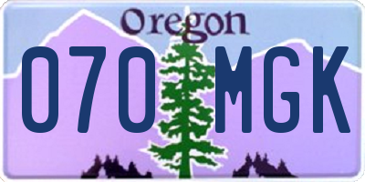 OR license plate 070MGK