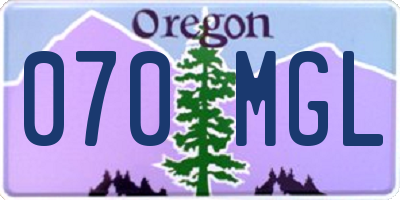 OR license plate 070MGL