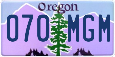 OR license plate 070MGM