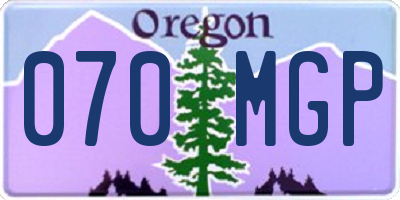 OR license plate 070MGP