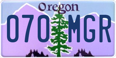 OR license plate 070MGR