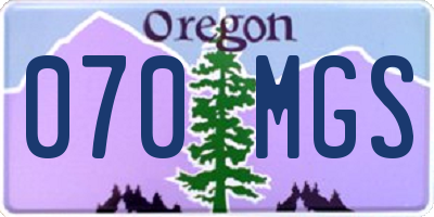OR license plate 070MGS