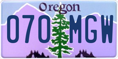 OR license plate 070MGW