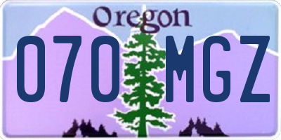 OR license plate 070MGZ