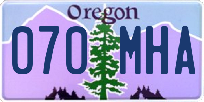 OR license plate 070MHA