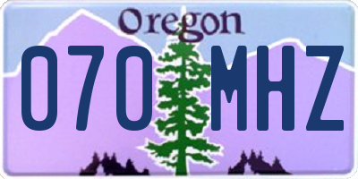 OR license plate 070MHZ