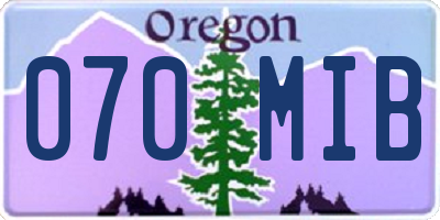 OR license plate 070MIB