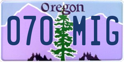 OR license plate 070MIG