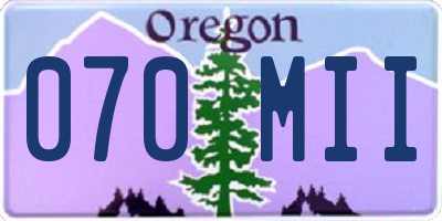 OR license plate 070MII