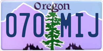 OR license plate 070MIJ
