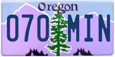 OR license plate 070MIN