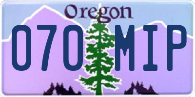 OR license plate 070MIP