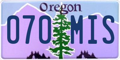 OR license plate 070MIS