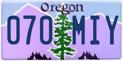 OR license plate 070MIY