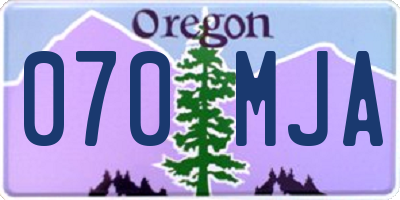 OR license plate 070MJA