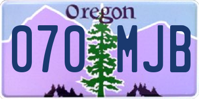 OR license plate 070MJB