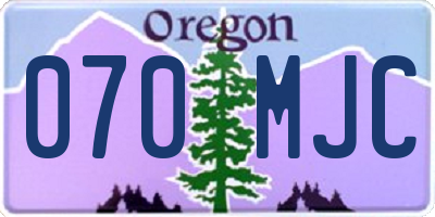 OR license plate 070MJC