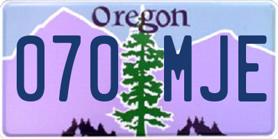 OR license plate 070MJE