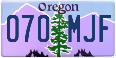 OR license plate 070MJF