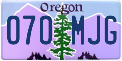 OR license plate 070MJG
