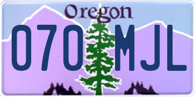 OR license plate 070MJL