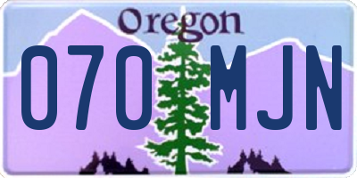 OR license plate 070MJN