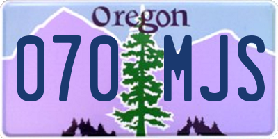 OR license plate 070MJS