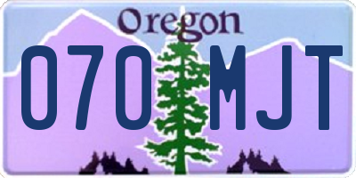 OR license plate 070MJT