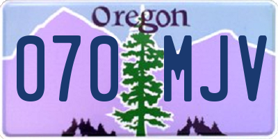 OR license plate 070MJV