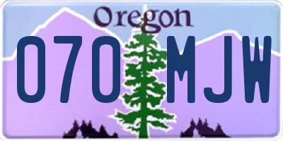 OR license plate 070MJW