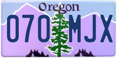 OR license plate 070MJX