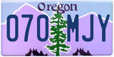 OR license plate 070MJY
