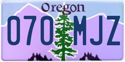 OR license plate 070MJZ