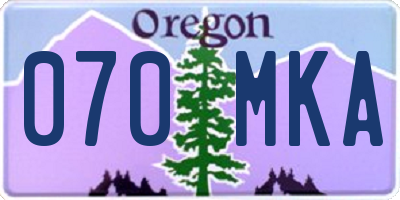 OR license plate 070MKA