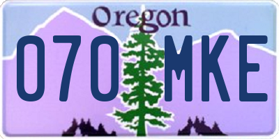 OR license plate 070MKE