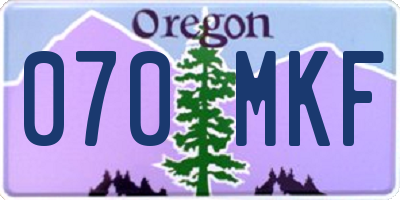 OR license plate 070MKF