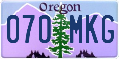 OR license plate 070MKG