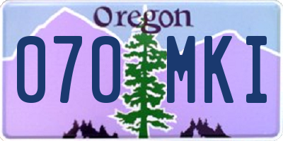 OR license plate 070MKI
