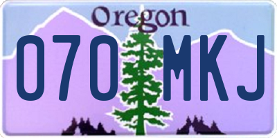 OR license plate 070MKJ