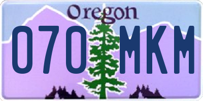 OR license plate 070MKM