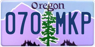 OR license plate 070MKP