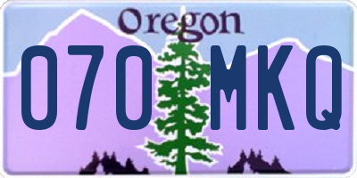 OR license plate 070MKQ