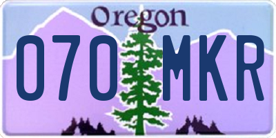 OR license plate 070MKR
