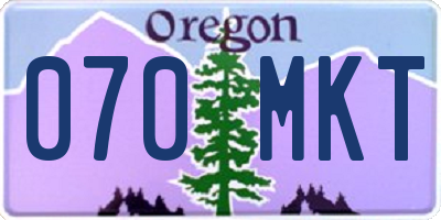 OR license plate 070MKT