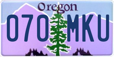 OR license plate 070MKU