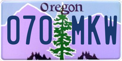 OR license plate 070MKW