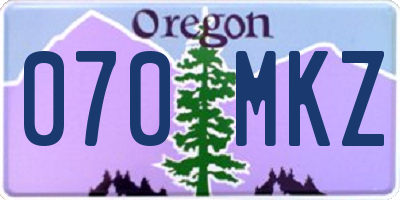 OR license plate 070MKZ