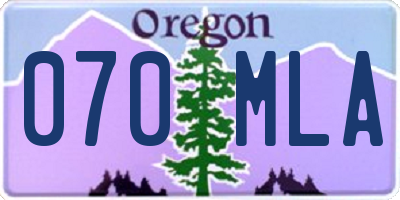 OR license plate 070MLA