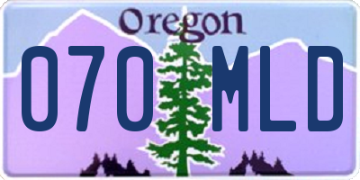 OR license plate 070MLD