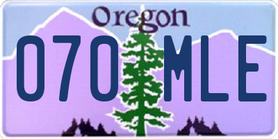 OR license plate 070MLE